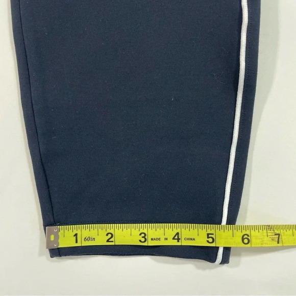 Spanx Perfect Pants Ankle Piped Skinny Ponte Knit Navy Blue - Picture 10 of 11